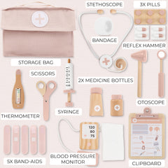 ZICOTO wooden doctor carrying cotton bag keeps tools portable and tidy