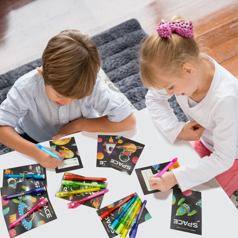 ZICZLI space-themed cards with attachment holes for gifts