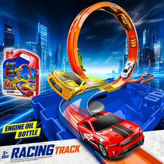 Zikhoobusik blue race cars speeding along the track for thrilling play.