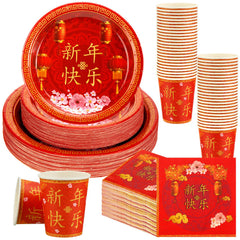 Ziliny Year of the Horse plates 9-inch provide sturdy disposable dinnerware for easy cleanup.