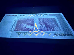 Zimbabwe 50 Trillion AA P90 note back waterfall and elephant, ideal for display and gifting