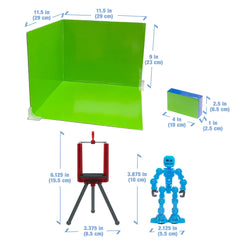 Zing Klikbot Zanimation Studio mobile tripod keeps shots steady during action.