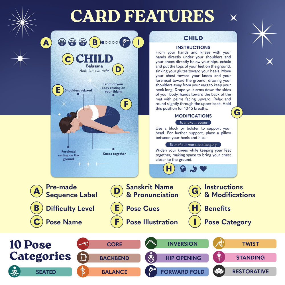 Zinsk 70 Premium Yoga Cards intention prompts for mindful practice.