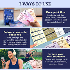 Zinsk 70 Premium Yoga Cards Sanskrit names with pronunciation tips.