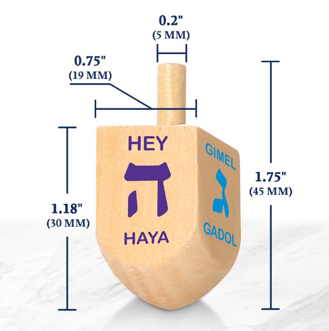 Dreidel with natural finish by Zion Judaica for comfortable spins