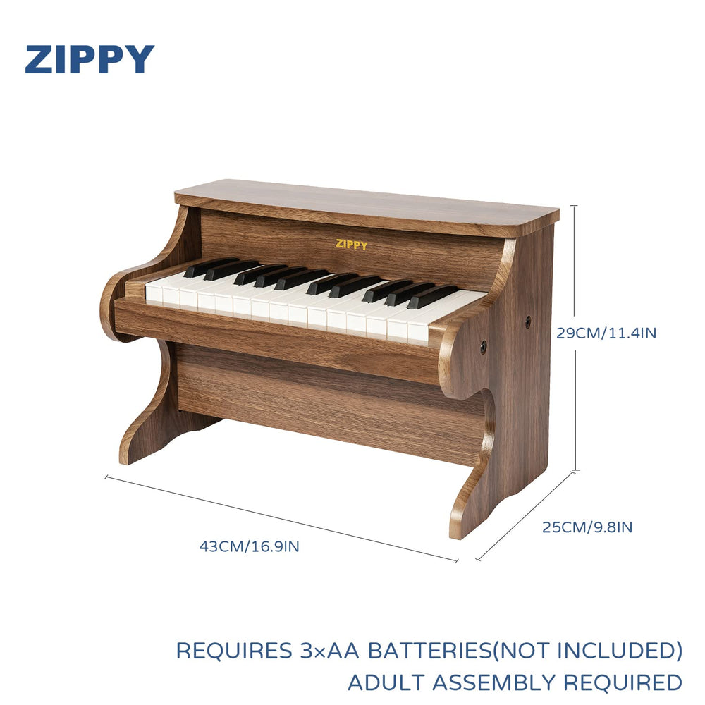 ZIPPY Kids Piano assembly guide enables easy setup.