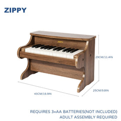 ZIPPY Kids Piano assembly guide enables easy setup.