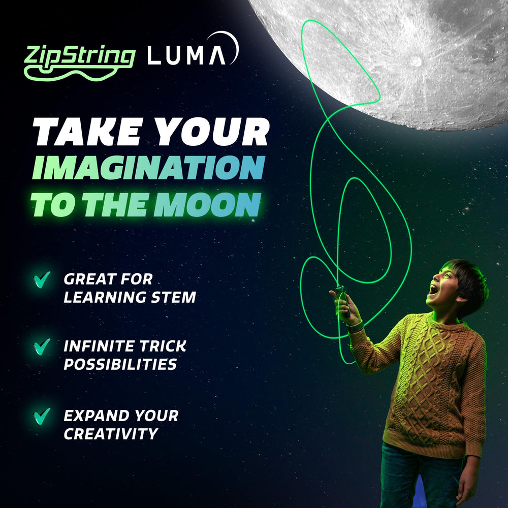 ZipString Luma glow medium string enhances visible loops in low light.