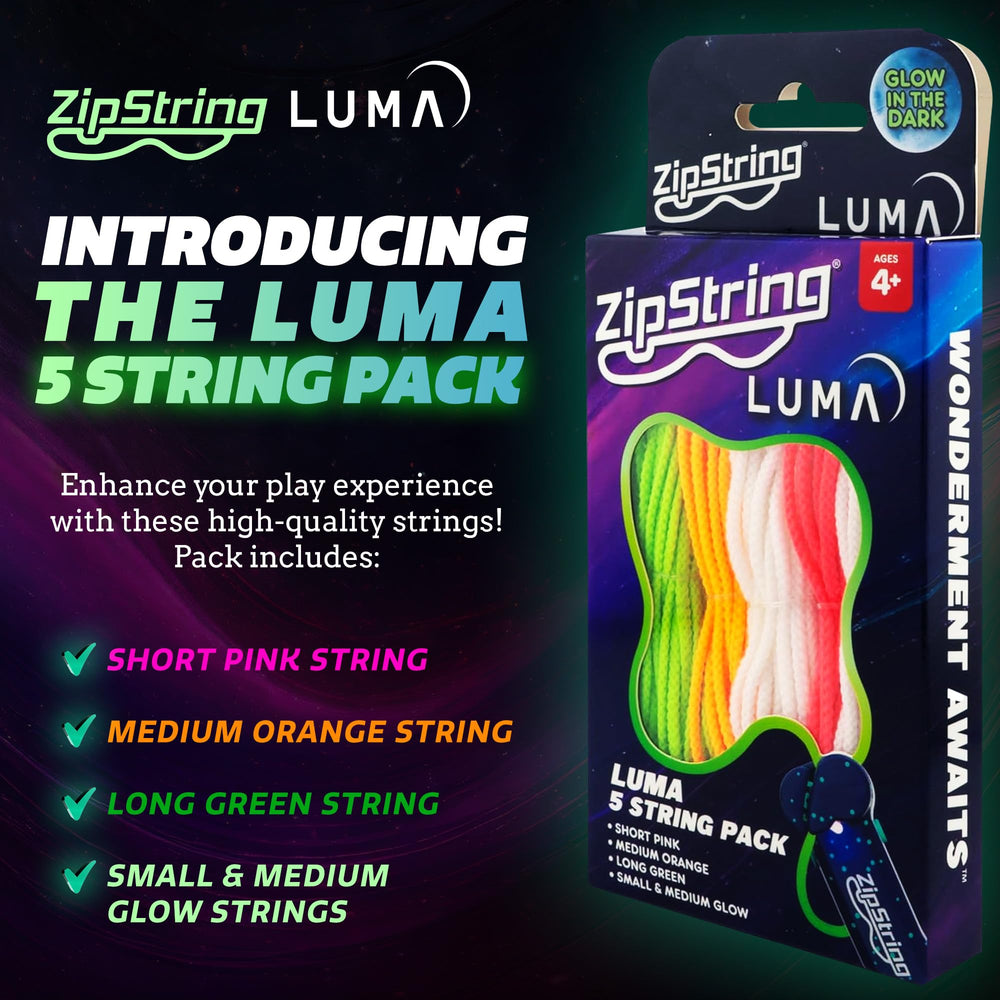 ZipString Luma glow strings glow in the dark for nighttime performance.
