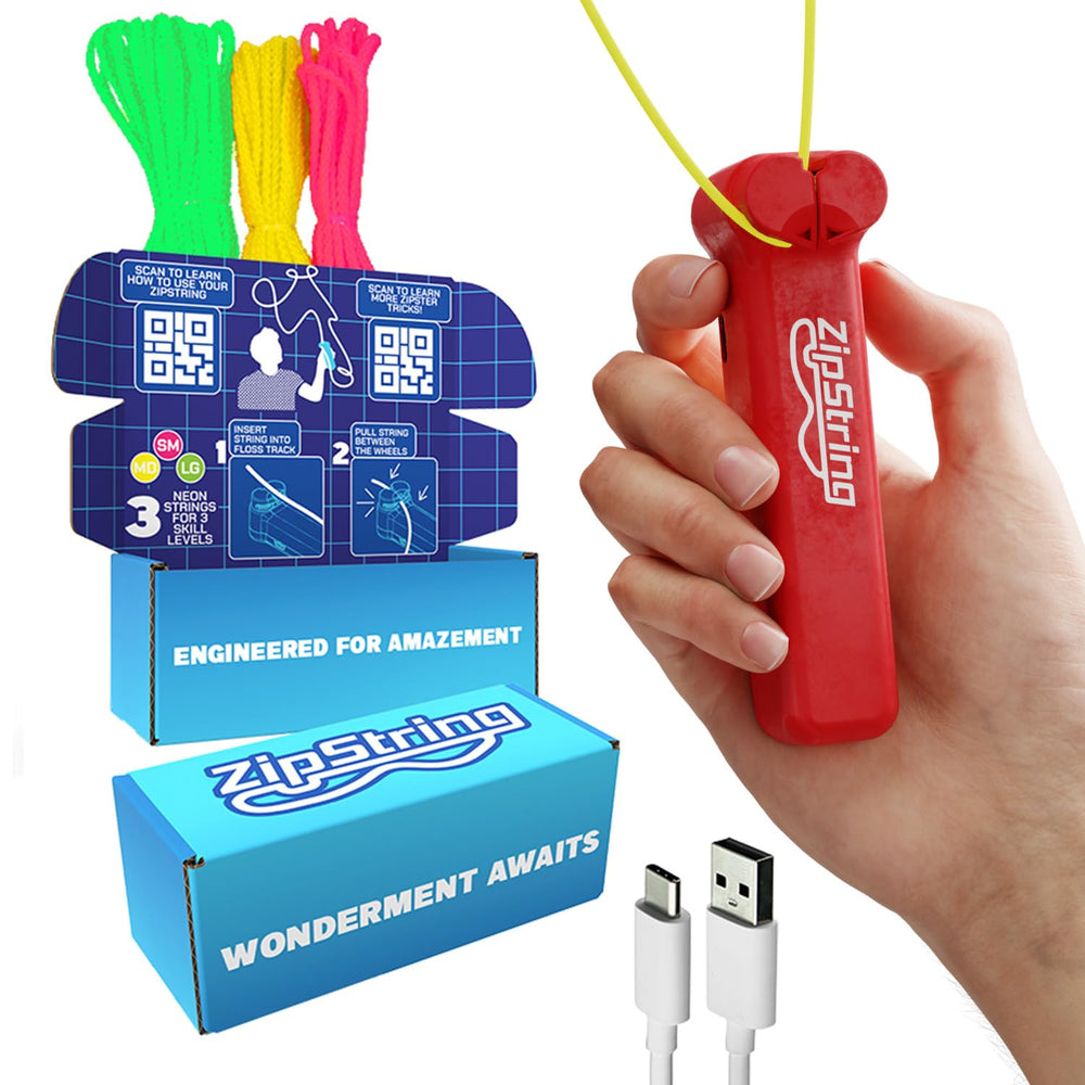 ZipString Original rope launcher toy in action for outdoor fun and coordination.