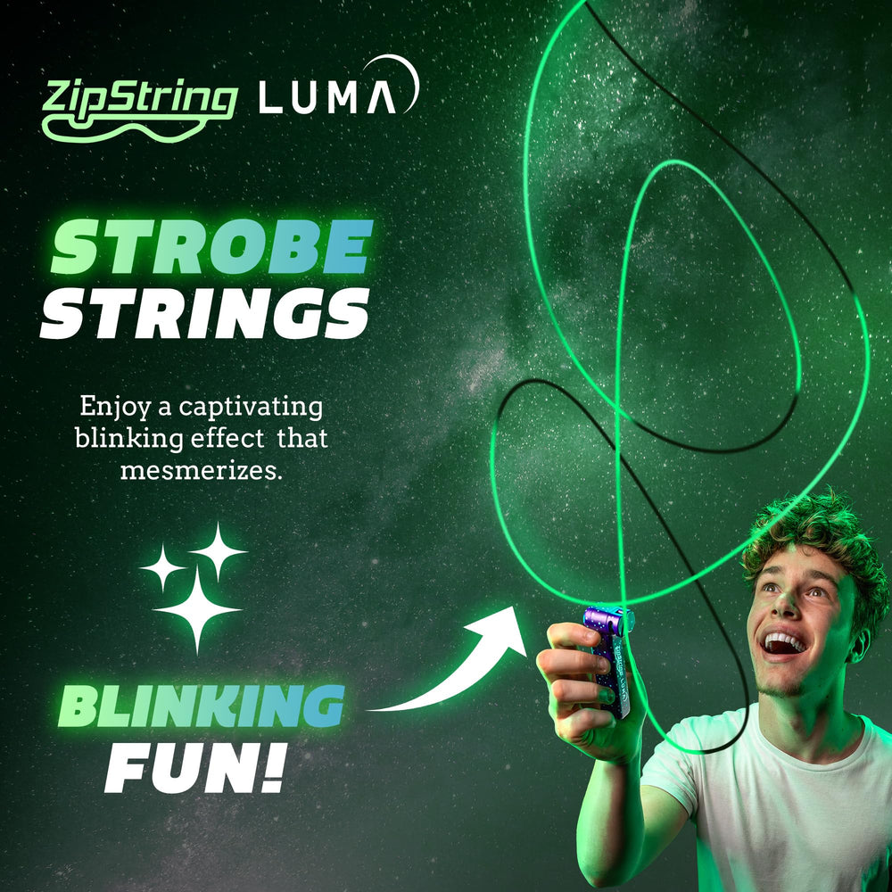 ZipString two-glow-sections lightning strings create vivid visual action.