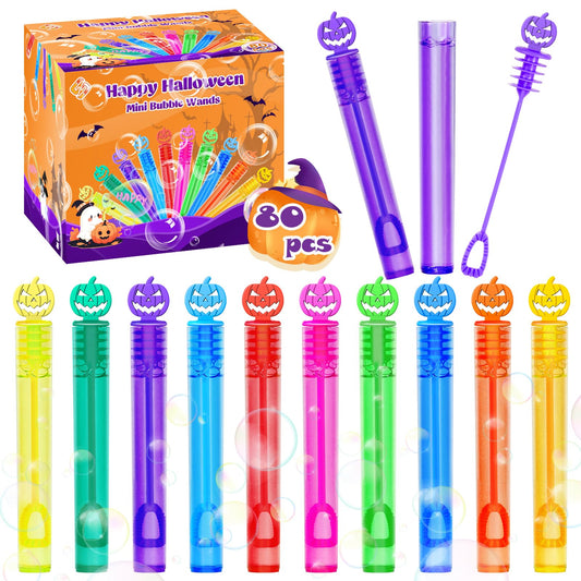 ZIRSENG Halloween bubble wand with pumpkin handle for safe, kid-friendly party fun.
