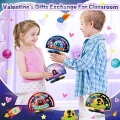 ZIRSENG valentines aliens cards with space theme for classroom exchanges