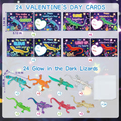 ZIRSENG valentines cards for kids classroom paired with lizards for easy gifting