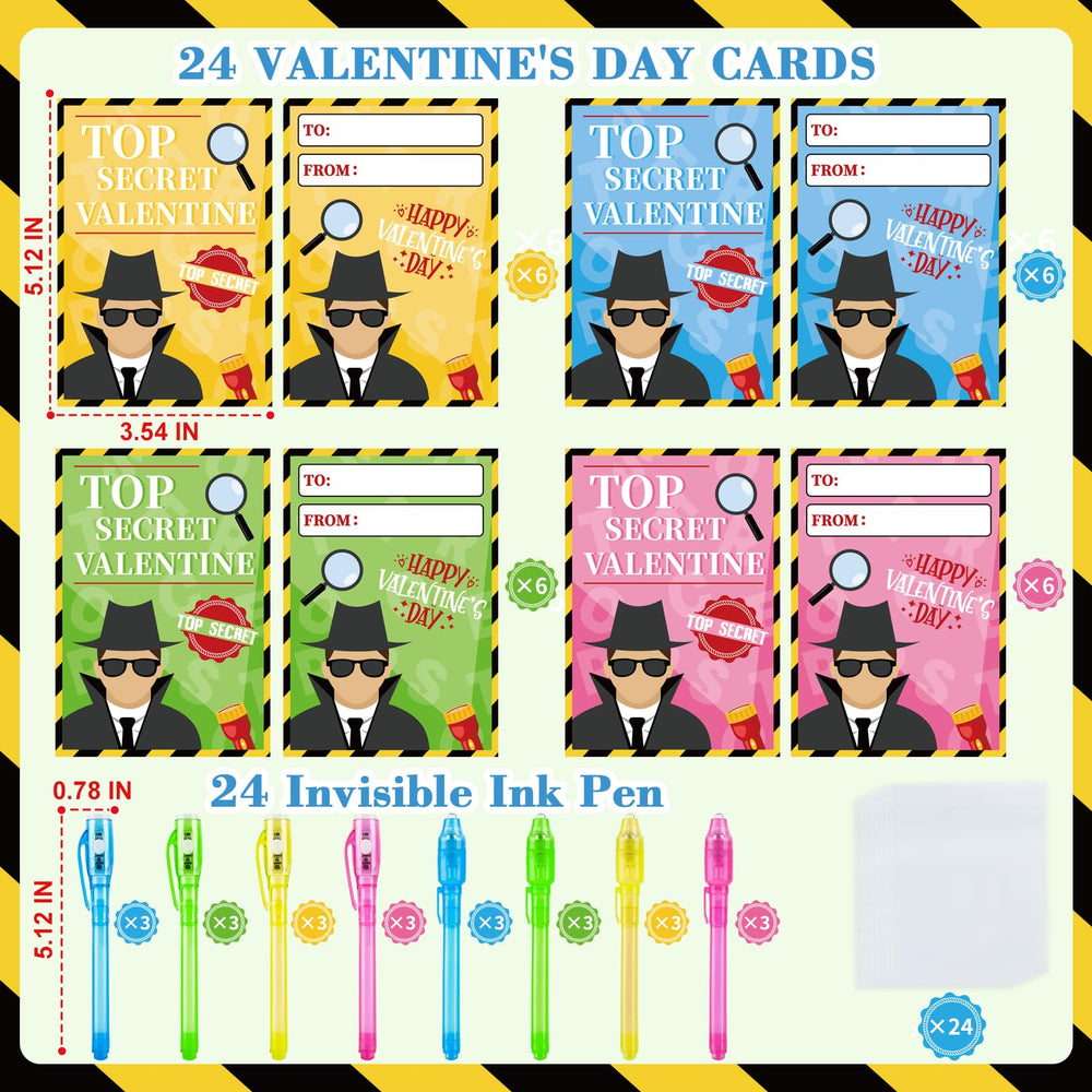 ZIRSENG Valentines cards with spy design for friendly messages