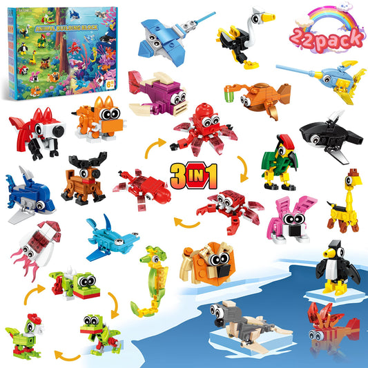 Zitetbolo 22-pack animal blocks for creative play and learning.