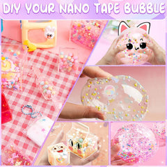 ZiZa Nano Tape Bubble Kit bubble art on a table