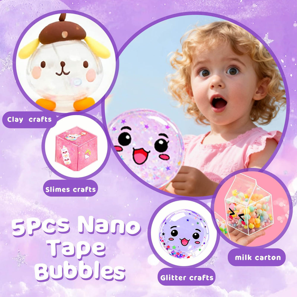 ZiZa Nano Tape Bubble Kit glitter beads – add sparkle to handmade bubbles and crafts.