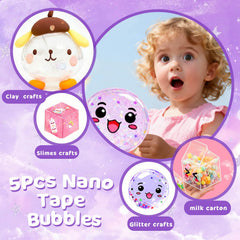 ZiZa Nano Tape Bubble Kit glitter beads – add sparkle to handmade bubbles and crafts.