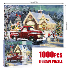 ZIZICG snowhouse-truck puzzle with witch castle poster guide.