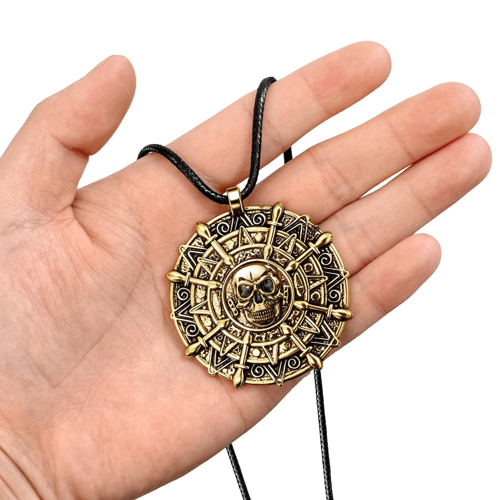 ZIZWO pirate coin necklace as Halloween costume accessory.