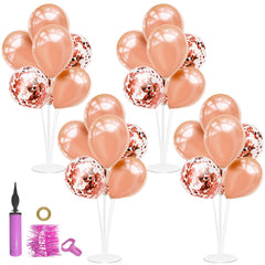 ZJDHPTY rose gold balloon stand dimensions showing height guidance