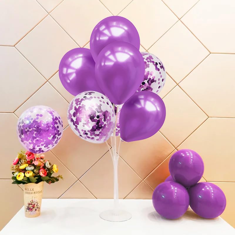 ZJDHPTY white balloons 12 inch complement purple accents for elegance