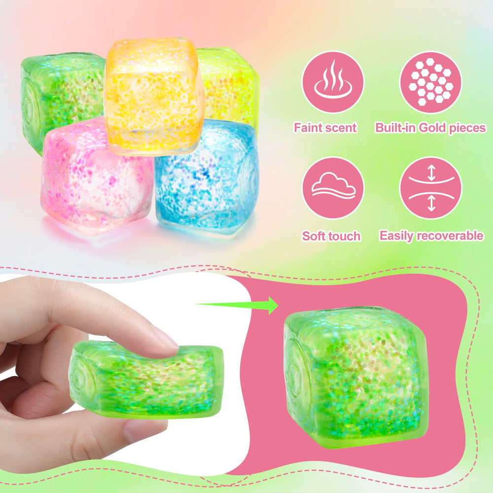 ZJDL stress cube sparkling-glitter with slow-rise texture.