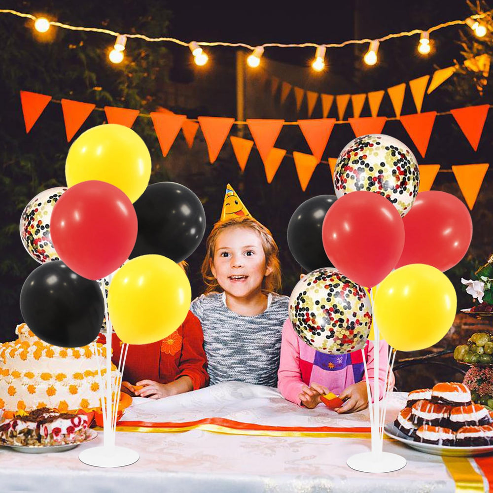 12-inch confetti balloons add playful color to the display