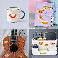 ZJJEJFST hot dog stickers on a phone case decorate edges and resist wear.