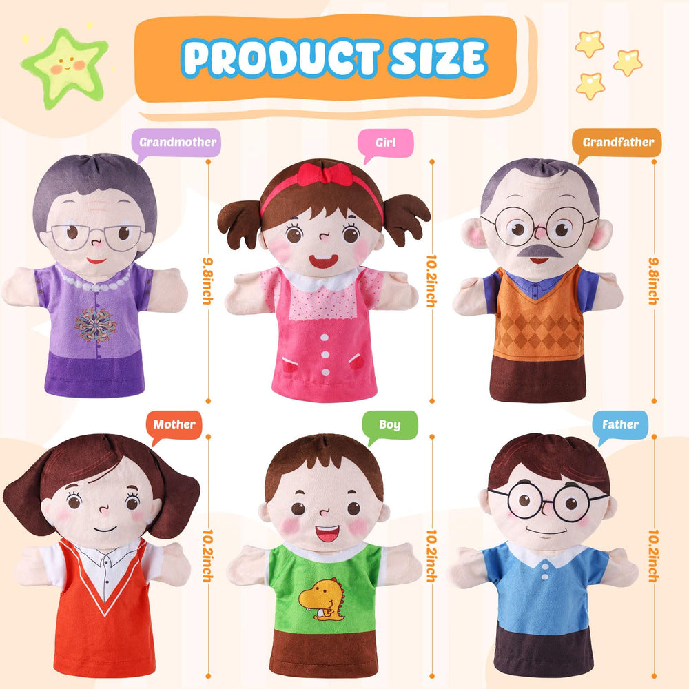 ZJoey six-family puppets mom dad for expressive family storytelling and role play