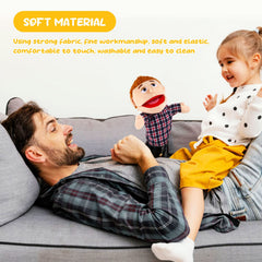 ZJoey puppets in plush fabric feel soft and safe for kids during pretend play.