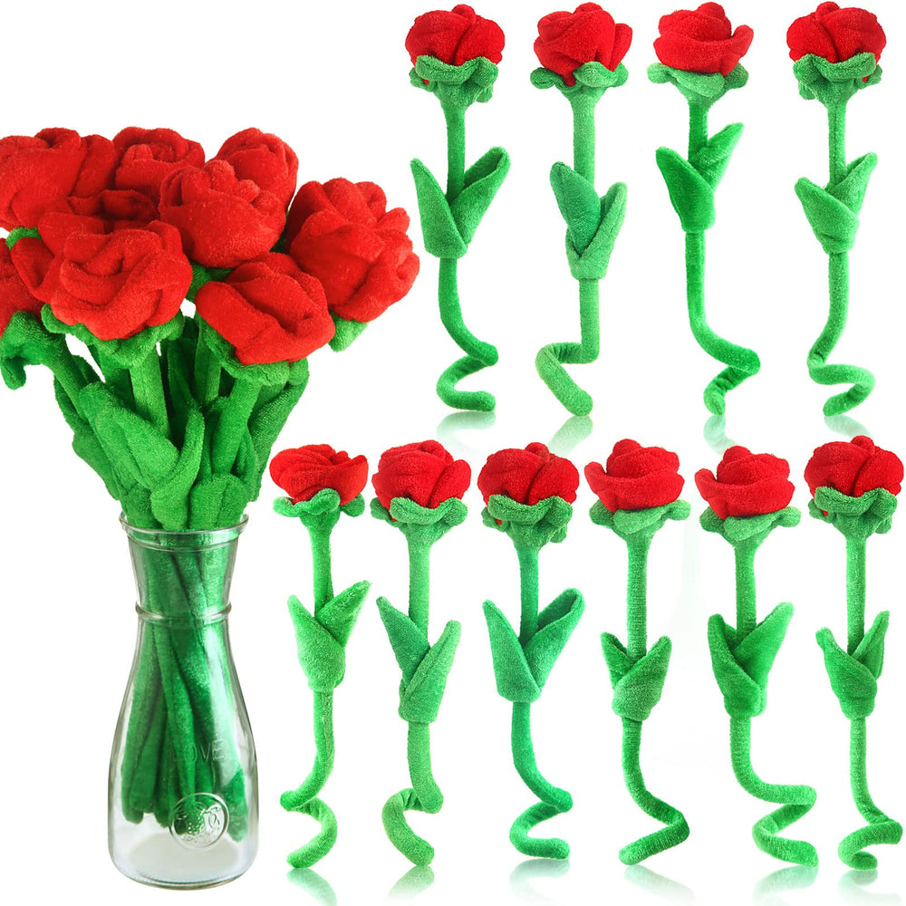 ZJoey plush rose stem bendable 12in for flexible room decor.