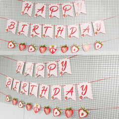 ZJRUI strawberry baby shower banner suits various celebrations.