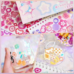 ZJWZSLI heart-patterns spark vibrant layouts on planners and scrapbooks.