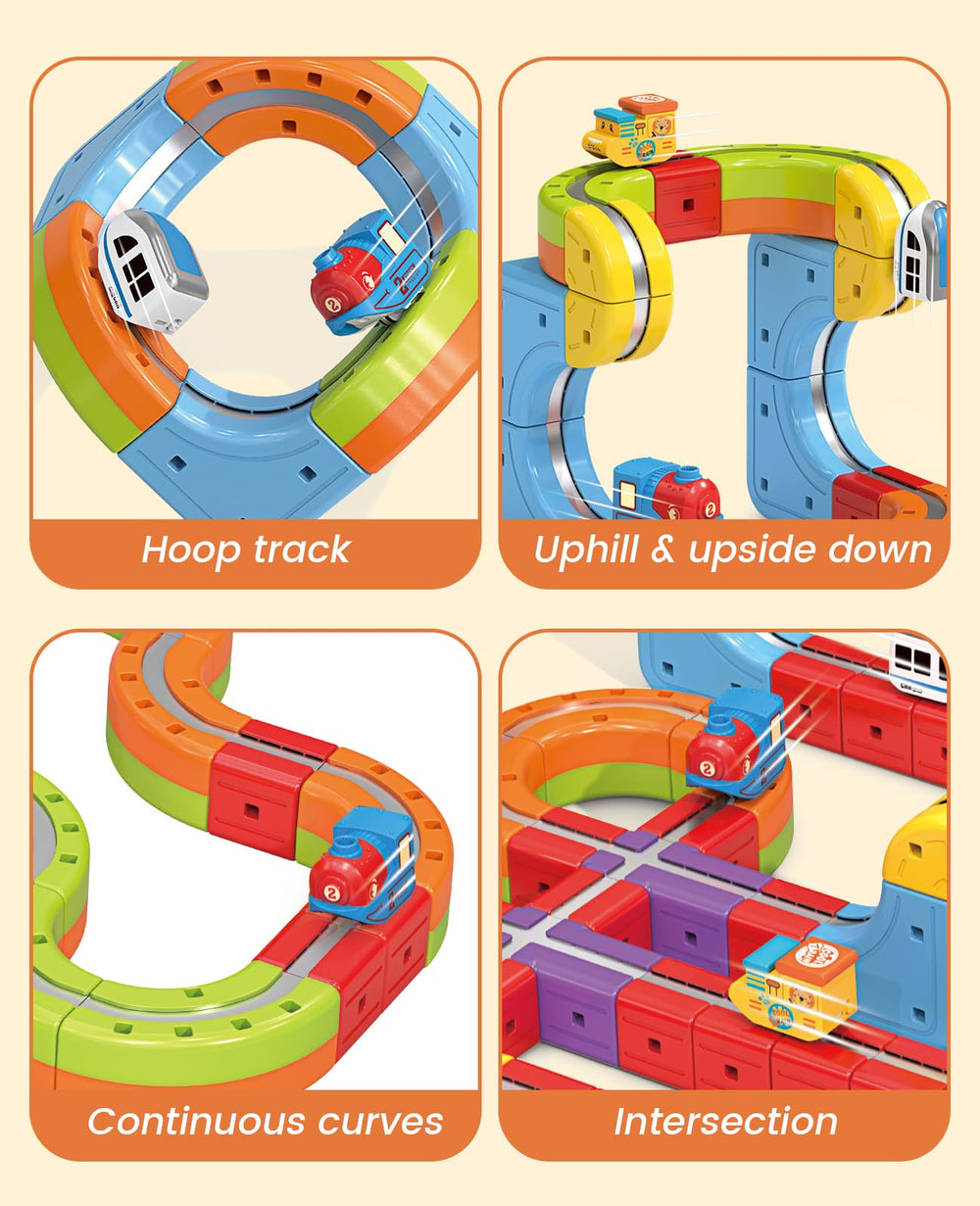 ZLANDYAN train set with smooth edges prioritizes safe hands-on exploration