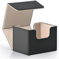ZLCA card deck box with magnetic closure keeps cards secure during transport.