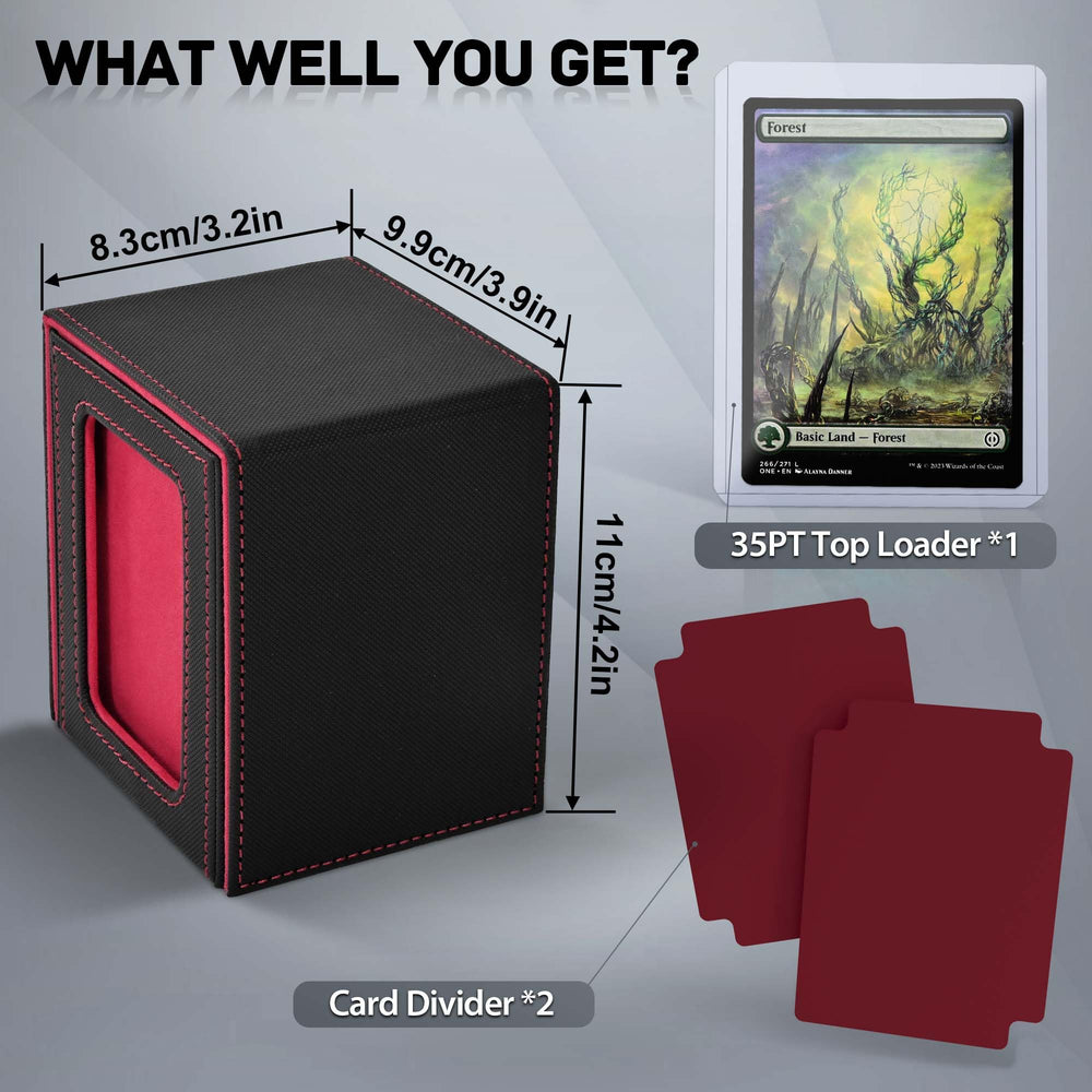 Durable PU leather construction of ZLCA deck box for card protection