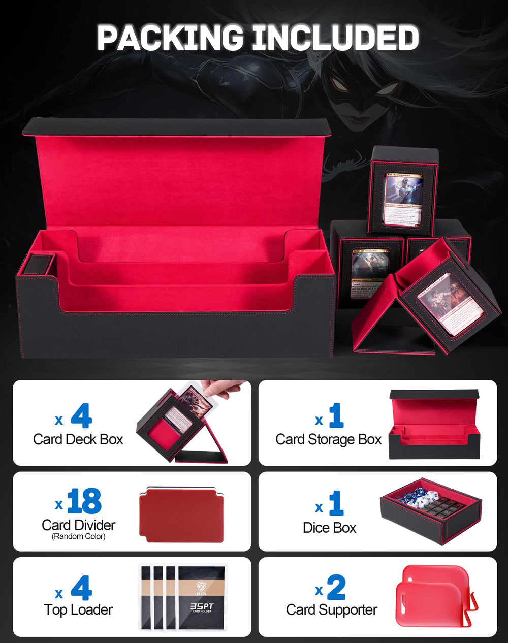 Interior view of ZLCA 5 in 1 highlighting soft microfiber lining protecting cards.