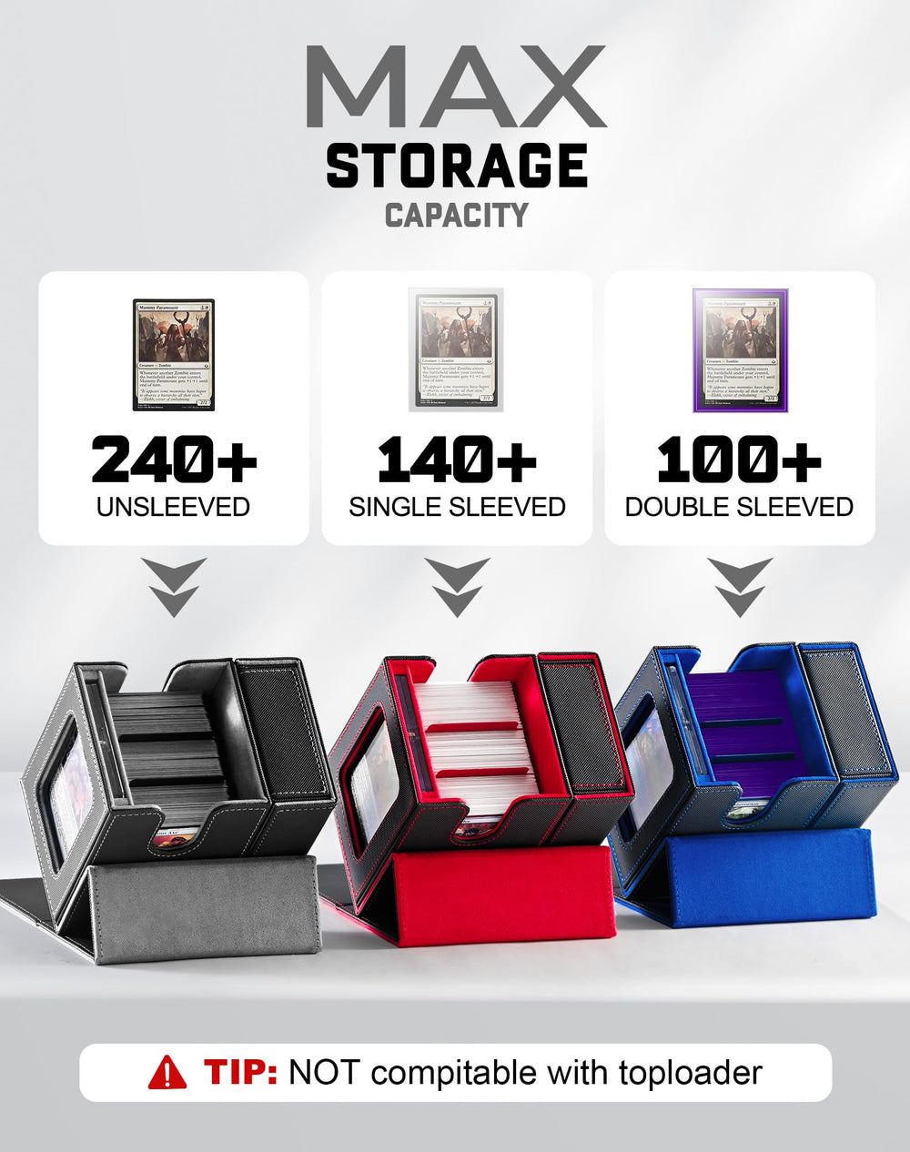 ZLCA MTG Commander Deck Box magnetic closure secures contents during transport
