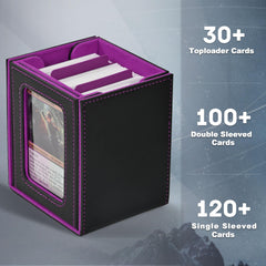 Capacity shows space for 230+ unsleeved cards and more