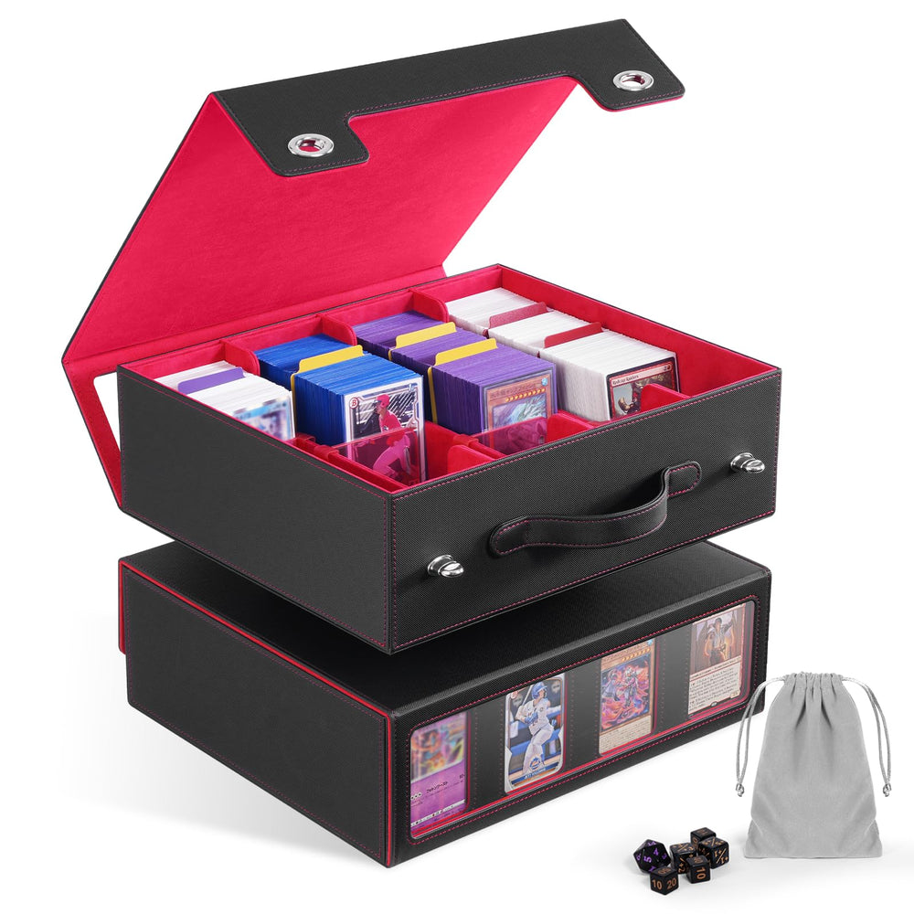 ZLCA MTG storage box with 4-row handle for portable card organization