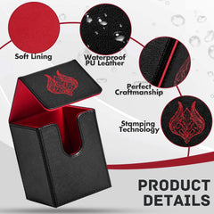 Black and red PU leather ZLCA deck box for portable storage