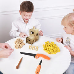 ZLemma Cardboard Construction Tool Kit included screws and punch enable quick, flexible builds