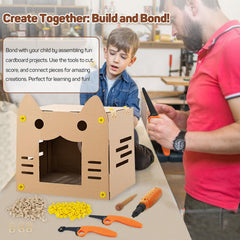 ZLemma large-scale cardboard creations enabled by the 966-piece kit.