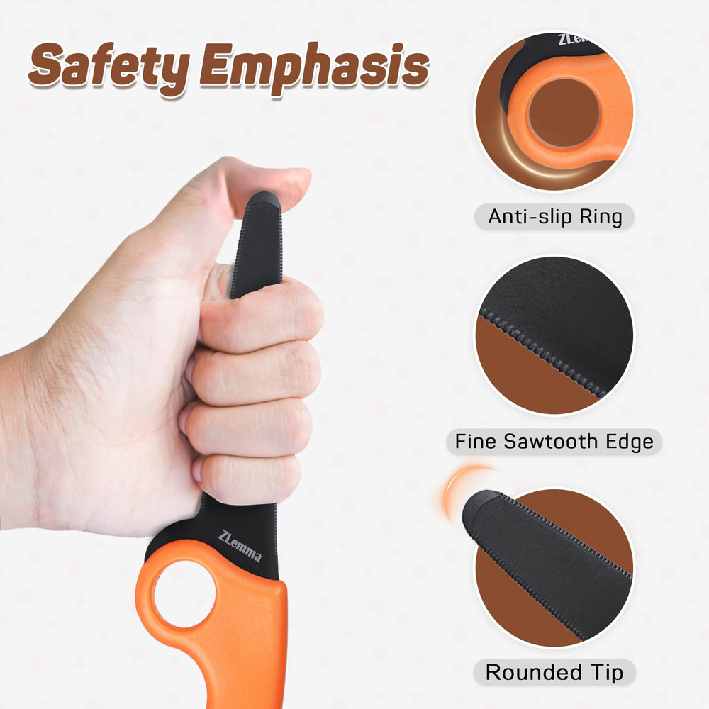 ZLemma tool with nonstick coating reduces glue adhesion for smoother cardboard cutting.