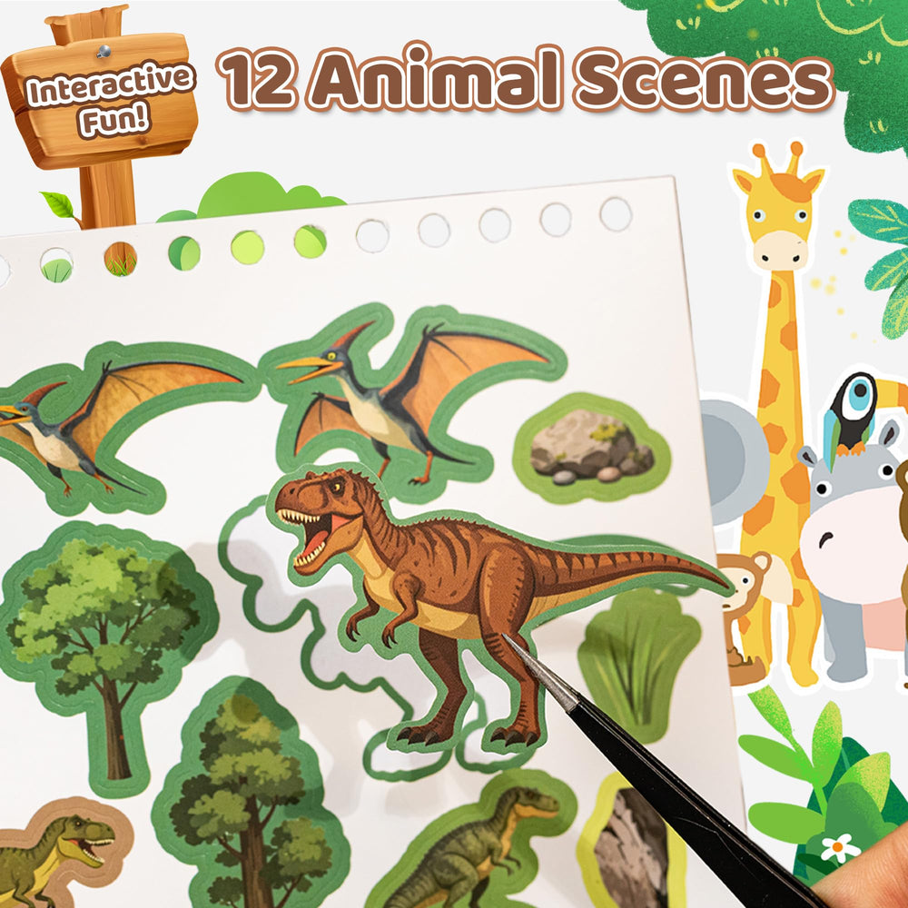 Zlineviy Dinosaur sticker scene 3: perfect for screen-free travel time and focus