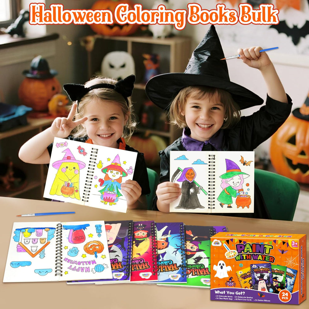 ZMLM 24 mini coloring books with Halloween themes, perfect for kid activities