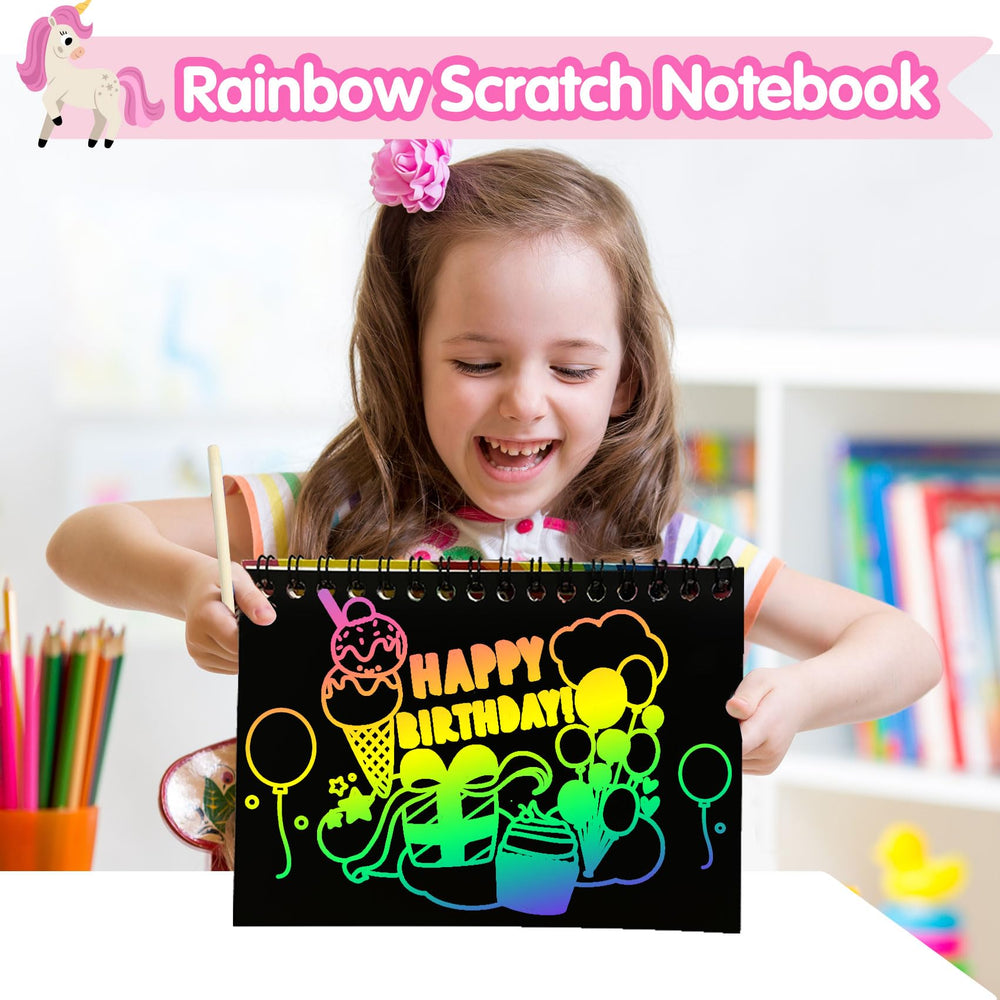 Kids scratch rainbow art in a classroom setting with ZMLM supplies.