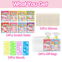 ZMLM scratch art styluses and stencils shown with notebooks for mess-free color discovery.